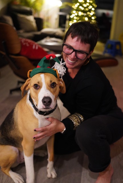 Durby is not sure about this elf hat