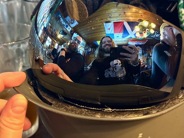 Post ride beer selfie in the goggles